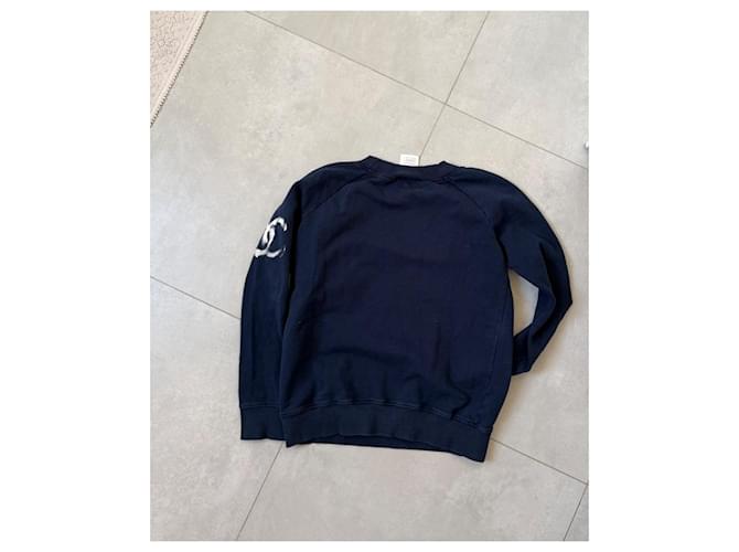 Chanel Sweatshirt aus Baumwolle Weiß Blau - Ansicht 4