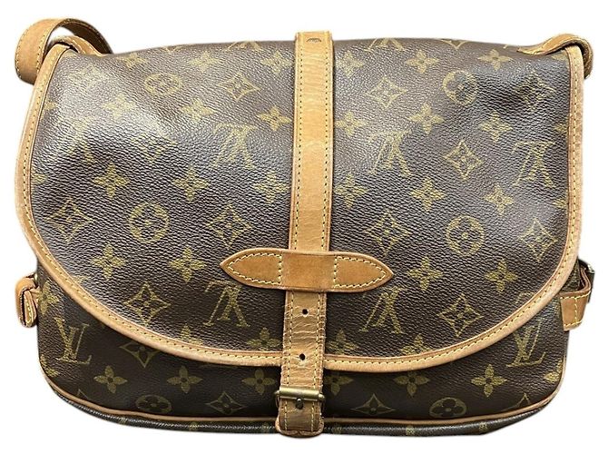 Borsa a Spalla Saumur 30 di Louis Vuitton Marrone Monogramma - vista 2