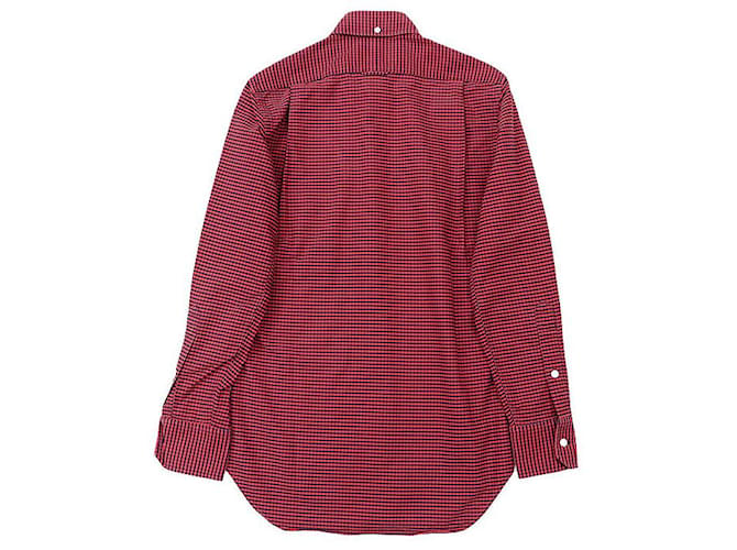 Camicia in cotone Thom Browne Rosso Blu navy - vista 6
