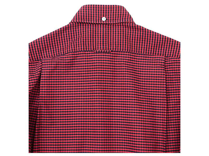 Camicia in cotone Thom Browne Rosso Blu navy - vista 7