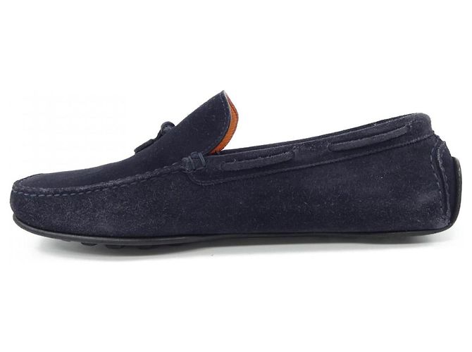 Hermès Hermes Lederschuhe Blau Marineblau - Ansicht 2