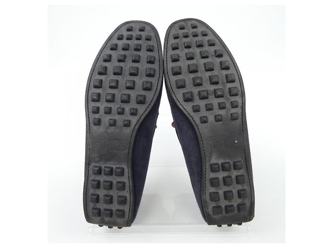 Hermès Hermes Lederschuhe Blau Marineblau - Ansicht 4
