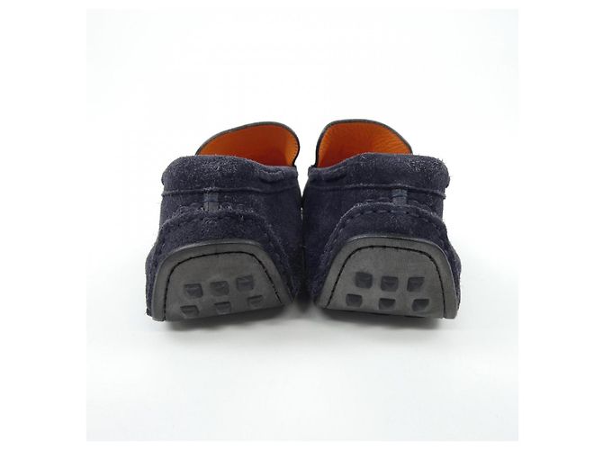 Hermès Hermes Lederschuhe Blau Marineblau - Ansicht 5