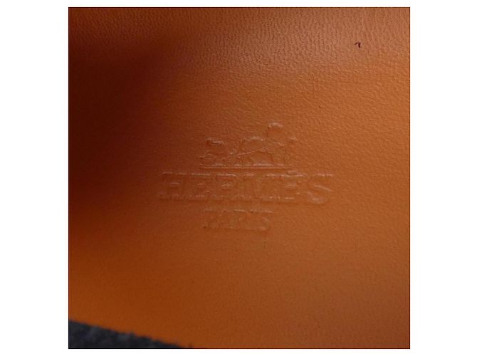 Hermès Hermes Lederschuhe Blau Marineblau - Ansicht 6