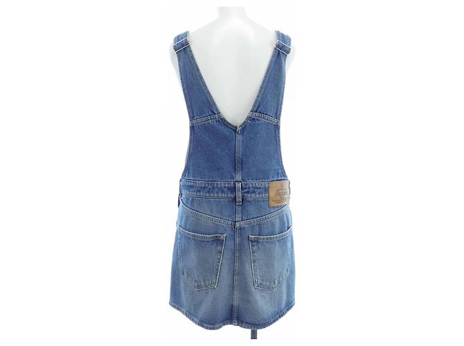 Prada Denim Latzkleid Mini Blau - Ansicht 2