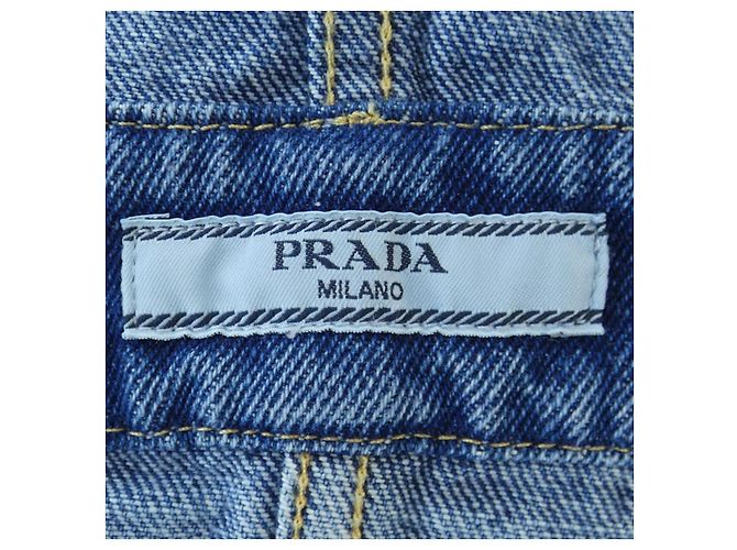 Prada Denim Latzkleid Mini Blau - Ansicht 4