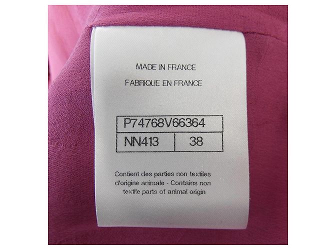 Chaqueta sin cuello Chanel Rosa Blanco - vista 4