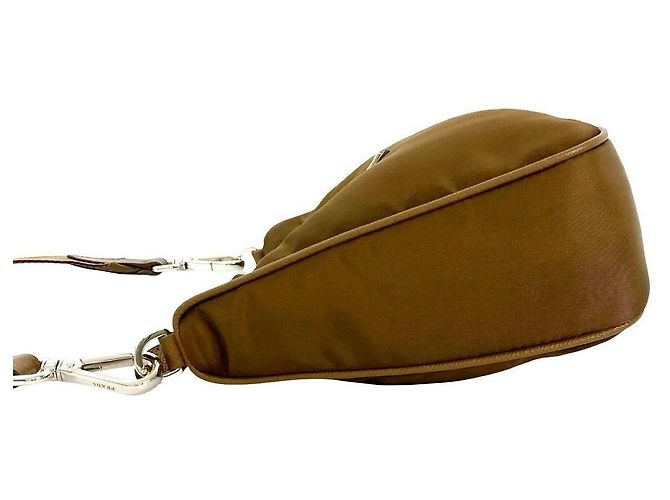Borsa a Spalla 2 in 1 in Pelle Saffiano Nylon Prada Marrone - vista 6