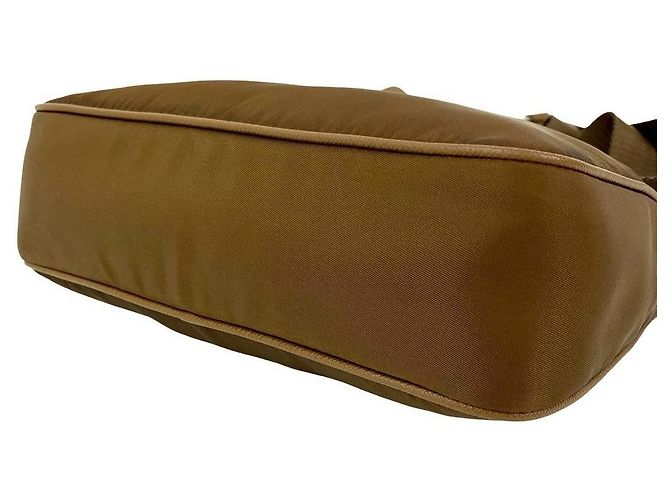Borsa a Spalla 2 in 1 in Pelle Saffiano Nylon Prada Marrone - vista 9
