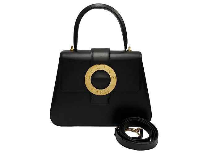 Céline Borsa a tracolla 2way in pelle di vitello Celine Nero - vista 2
