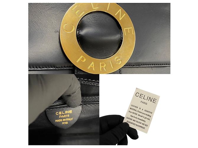 Céline Borsa a tracolla 2way in pelle di vitello Celine Nero - vista 5