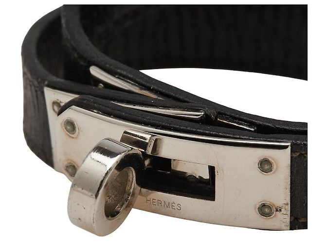 Bracciale Kelly Double Tour in Pelle Box di Hermès Nero - vista 3