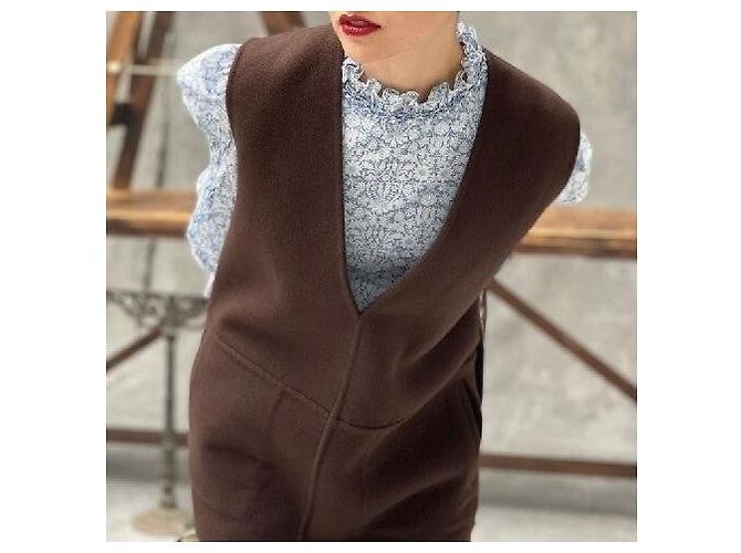 Autre Marque Chaleco de Lana Combo Drawer Castaño Gris antracita - vista 10