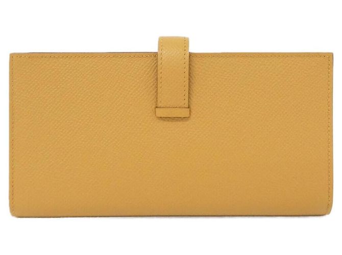Béarn Hermès Cartera Larga Bearn Souffle Epsom Hermes Castaño - vista 2