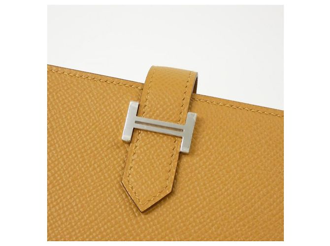 Béarn Hermès Cartera Larga Bearn Souffle Epsom Hermes Castaño - vista 3