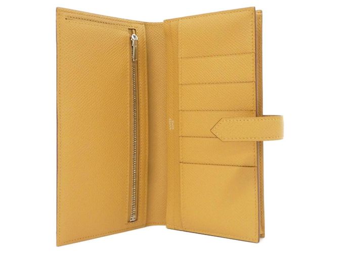 Béarn Hermès Cartera Larga Bearn Souffle Epsom Hermes Castaño - vista 4