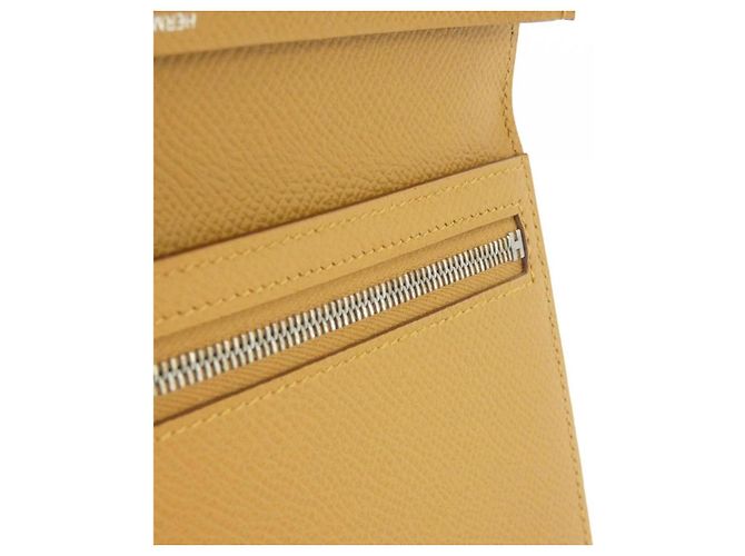 Béarn Hermès Cartera Larga Bearn Souffle Epsom Hermes Castaño - vista 5