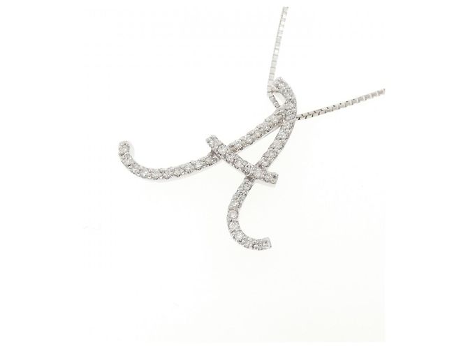 Autre Marque Au750 Diamant Initial A Halskette Silber - Ansicht 3
