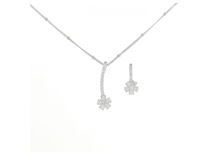 Autre Marque Collana in diamante 2 vie in oro bianco Au750 Argento - vista 6
