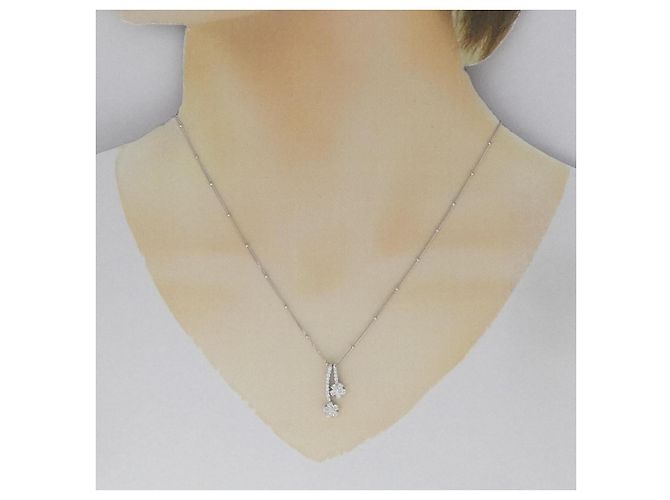 Autre Marque Collana in diamante 2 vie in oro bianco Au750 Argento - vista 7