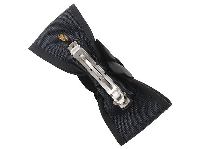Satin-Haarspange mit Camelia-Band von Chanel Schwarz - Ansicht 2