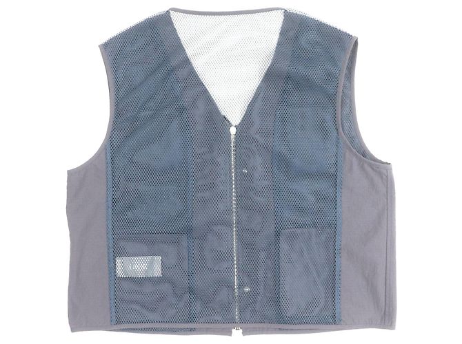 Dior Meilleur Gilet Zippé Multi Poches en Nylon Gris - vue 3