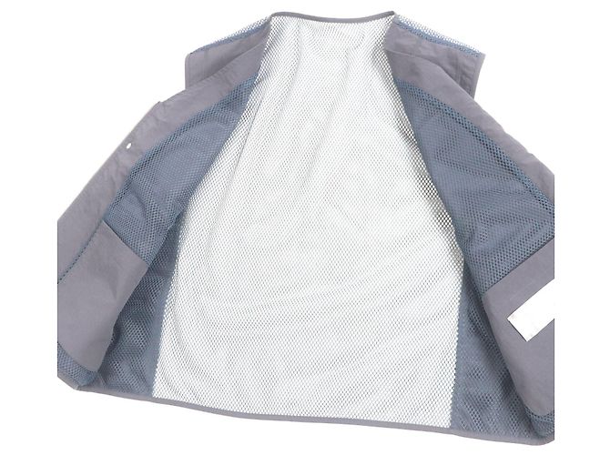 Dior Meilleur Gilet Zippé Multi Poches en Nylon Gris - vue 4