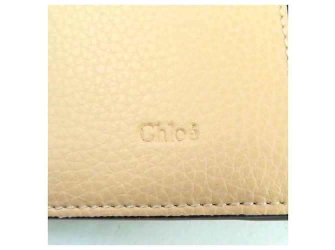 Chloé Chloe Darryl Leder Langbörse Beige - Ansicht 10