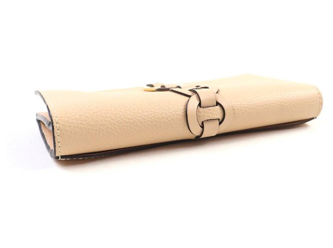 Chloé Chloe Darryl Leder Langbörse Beige - Ansicht 4