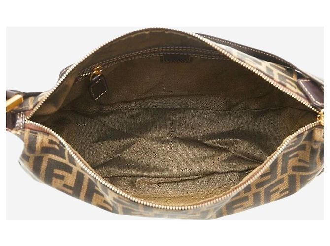 Fendi Borsa a spalla in tela FF Zucca marrone - vista 10