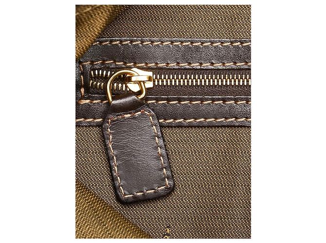 Fendi Borsa a spalla in tela FF Zucca marrone - vista 11