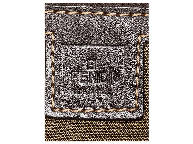 Fendi Borsa a spalla in tela FF Zucca marrone - vista 12