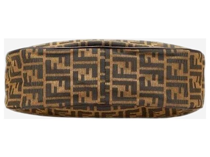 Fendi Borsa a spalla in tela FF Zucca marrone - vista 4
