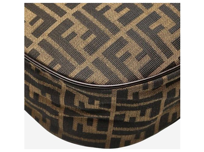 Fendi Borsa a spalla in tela FF Zucca marrone - vista 5