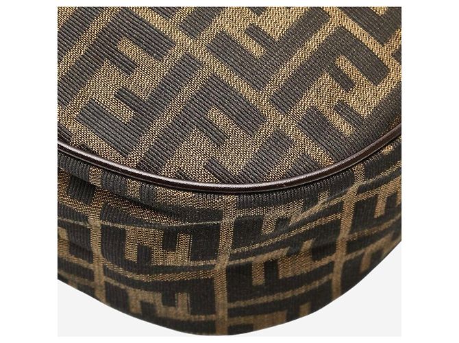 Fendi Borsa a spalla in tela FF Zucca marrone - vista 6