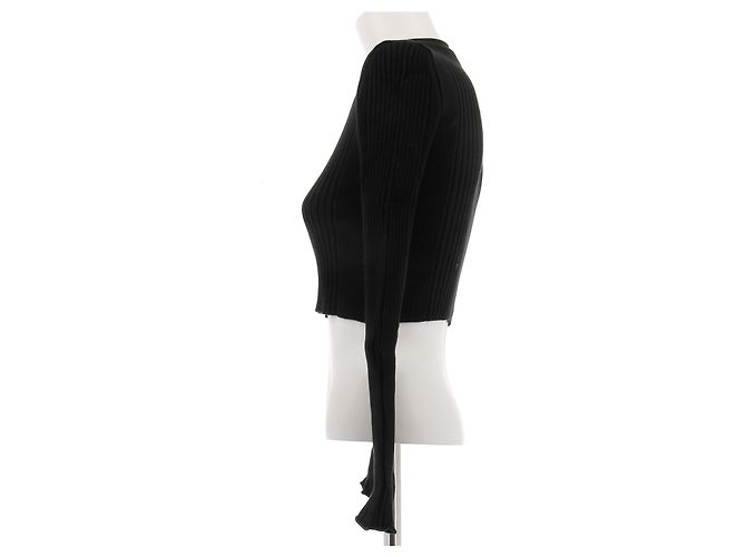Paco Rabanne Cardigan mit Reißverschluss Schwarz Baumwolle XS - Ansicht 4