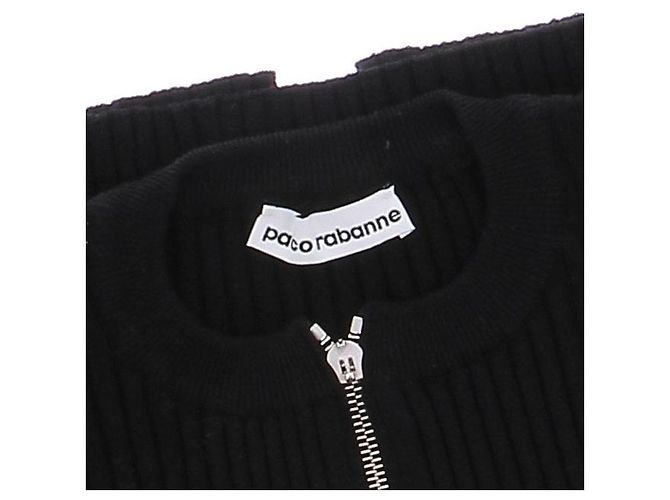 Paco Rabanne Cardigan mit Reißverschluss Schwarz Baumwolle XS - Ansicht 5