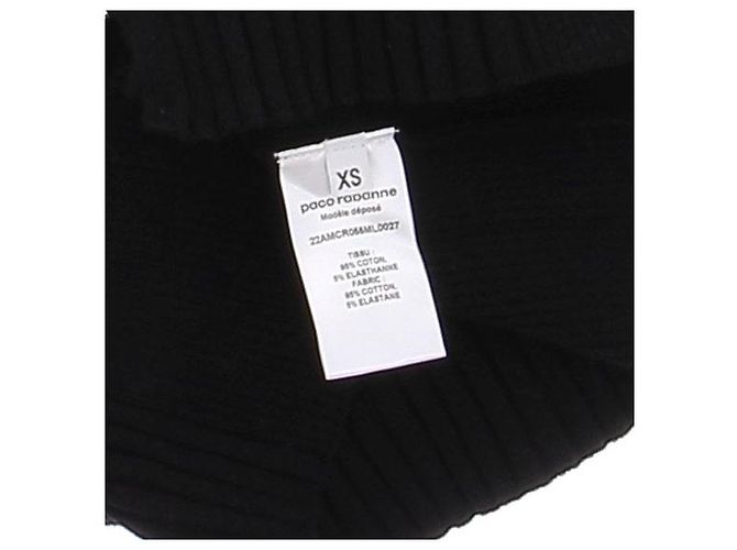 Paco Rabanne Cardigan mit Reißverschluss Schwarz Baumwolle XS - Ansicht 6