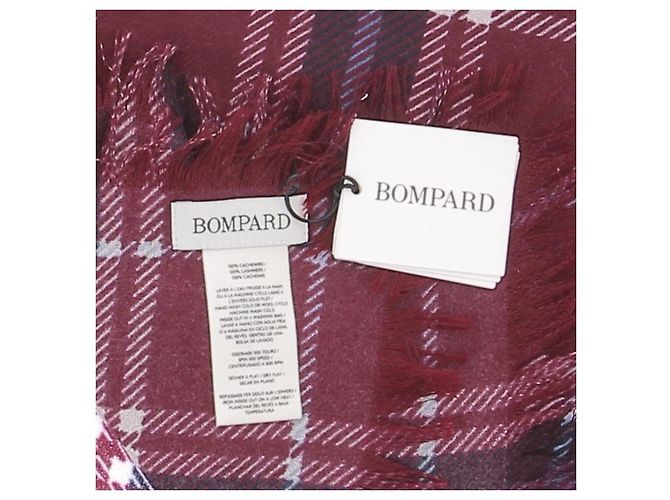 Eric Bompard Bufanda burdeos a cuadros de cachemira - vista 3