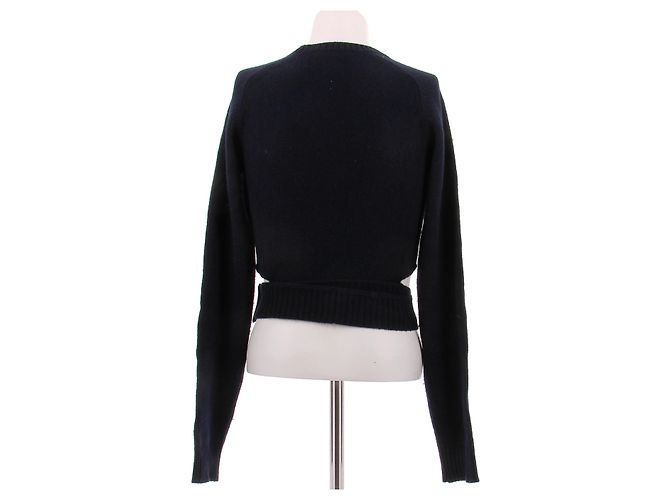 Paco Rabanne Strickpullover mit Ausschnitt Blau Navy XS Marineblau - Ansicht 2