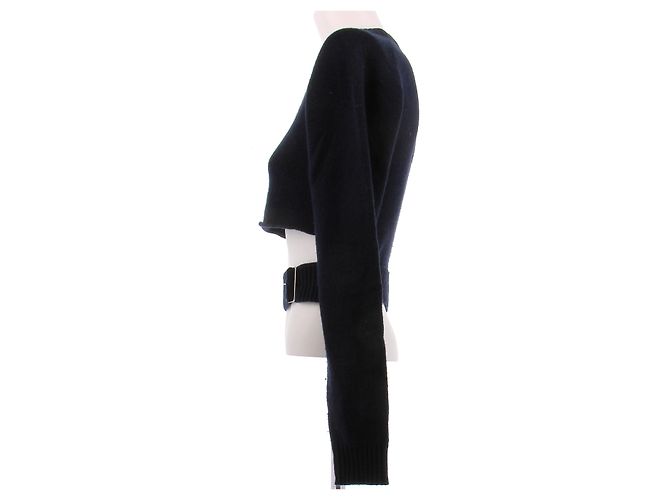 Paco Rabanne Strickpullover mit Ausschnitt Blau Navy XS Marineblau - Ansicht 4