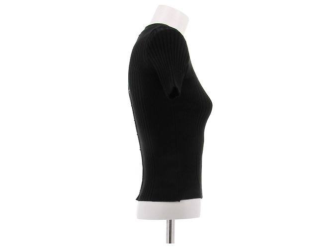 Paco Rabanne Top nero a maniche corte - vista 3