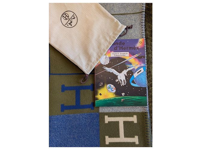 Couverture Hermès Avalon III - Bleu/Gris/Olive - vista 2