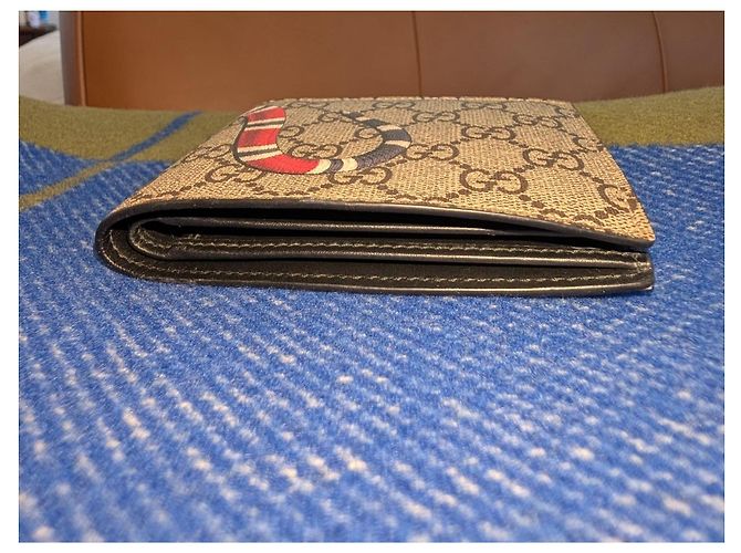 Portafoglio Gucci Kingsnake GG Supreme Marrone Nero Rosso Multicolore - vista 4