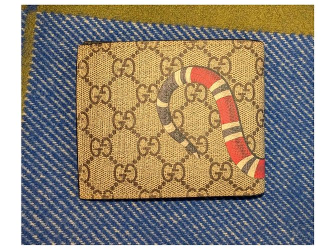 Portafoglio Gucci Kingsnake GG Supreme Marrone Nero Rosso Multicolore - vista 5