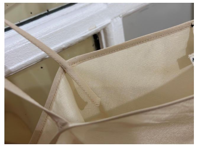 Hermès Camisón de seda Beige Crudo Crema Blanco roto - vista 10