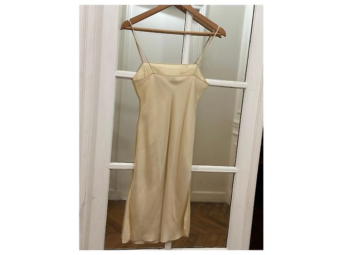 Hermès Camisón de seda Beige Crudo Crema Blanco roto - vista 2