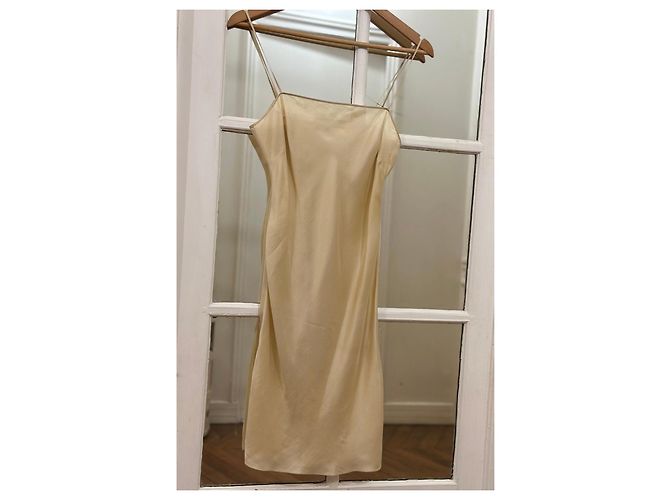 Hermès Camisón de seda Beige Crudo Crema Blanco roto - vista 6