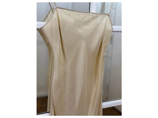 Hermès Camisón de seda Beige Crudo Crema Blanco roto - vista 7