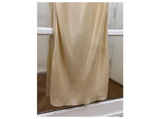 Hermès Camisón de seda Beige Crudo Crema Blanco roto - vista 8